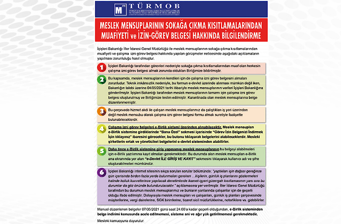 Meslek Mensuplarinin Sokağa Çikma Kisitlamalarindan Muafiyeti Ve İzin ...